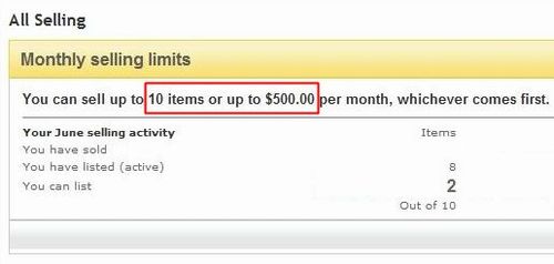 eBay limit 01 10-500$